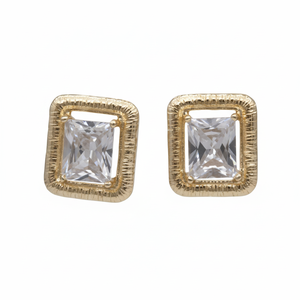 Sofisticados aretes chapados en oro con perlas y diamantes Diseño clásico de flores religiosas para fiestas - Product Image 2