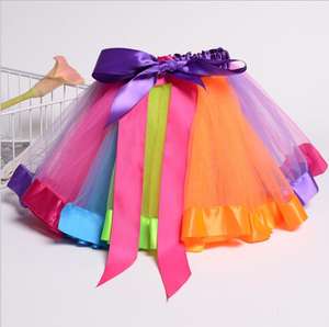 En gros Jupe d'été arc-en-ciel, Tutu arc-en-ciel, Tutu pas cher, Tutu à volants, Jupe courte de danse et de ballet pour filles - Product Image 5