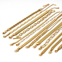 Vente en gros de bracelets de mode personnalisés en or 18 ct avec chaîne serpent torsadée en acier inoxydable bracelets pour femmes à chaîne cubaine