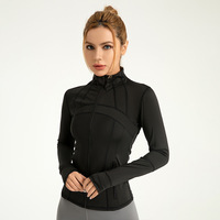 Veste de fitness grande taille pour femme avec poches élastiques respirantes pour la course à pied Yoga-Logo avant