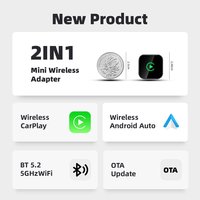 Adaptateur CarPlay sans fil 2 en 1, clé USB, convertit le filaire en sans fil pour iPhone Android Auto, portable, universel pour voiture