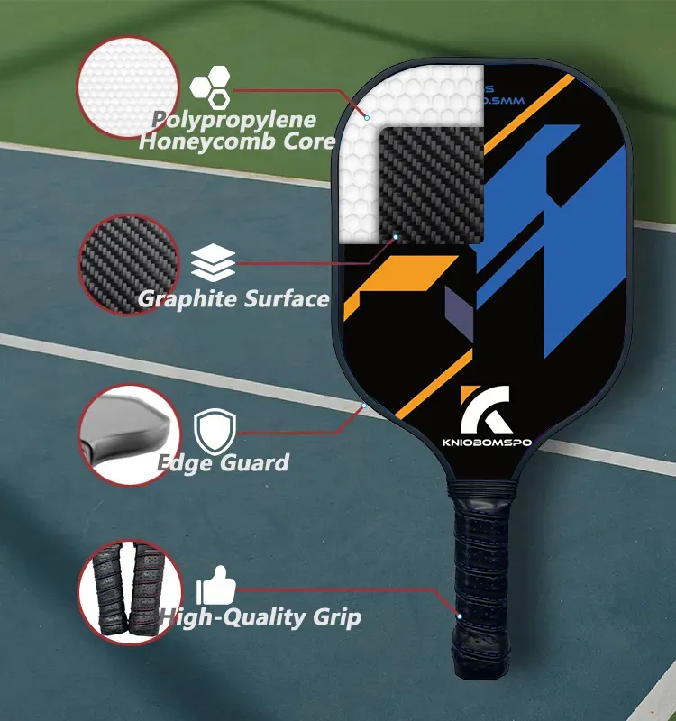 The Most Popular Outdoor Indoor Pickleball Sport USAPA Frosted Carbon Fiber Pickleball Paddle 2 Rackets 4balls Set