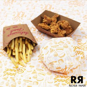Wholesale Kraft Paper Brown Custom Size Oil-proof Wrapping Fast Food B2B Greaseproof Paper - Product Image 1