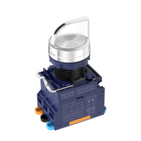 Interrupteur à bouton-poussoir métallique LANBOO 22mm Lth20A, 2 vitesses, à réinitialisation automatique, avec indicateur LED rouge, 220V, à enclenchement