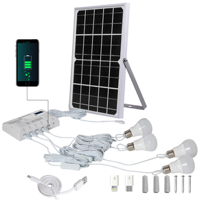 ระบบพลังงานแสงอาทิตย์แบบพกพา 12W สำหรับใช้ในบ้าน พร้อมหลอดไฟ LED และที่ชาร์จโทรศัพท์มือถือ รุ่น YH1006 Solar Home - Product Image 4