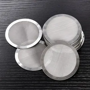 10 50 mikron 0.2 62 mm kalınlığı yeniden değiştirme FDA dokuma kimyasal kazınmış bakır paslanmaz çelik kahve filtre diski