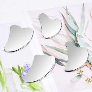 Precio Óptimo al por Mayor, Masajeador Facial Gua Sha de Acero Inoxidable 304 de Grado Médico, Plateado, con Logotipo Personalizado, para Uso Comercial y Doméstico - Product Image 2