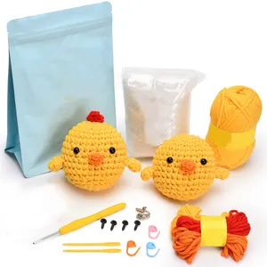 All-in-One Stuffed Animal Knitting Sets Crochet Kits DIY The Chick Crochet Kits for Kids and Adults for Beginners