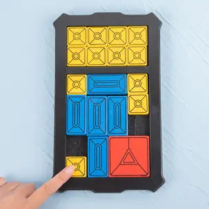 Mainan edukasi HOYE kerajinan grosir teka-teki geser permainan asah otak IQ Huarong Jalan Puzzle untuk anak-anak
