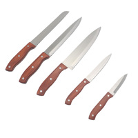 Vente en gros Ensemble de couteaux de cuisine en acier inoxydable pour chef professionnel 5pc personnalisé pour la cuisson Caractéristiques Manche en bois pour une coupe facile