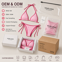 Groothandel op maat gemaakte bikini's met eigen label en digitale print voor merkcollectie, op maat gemaakte bikini's strandkleding