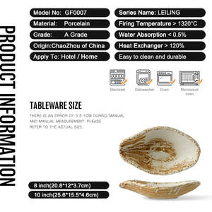 بيع بالجملة من المصنع أطباق قوارب خزفية غير منتظمة يابانية وسوشي بورسلين لمطعم الفندق - Product Image 6