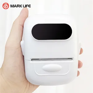 En iyi kalite 58mm Mini yazıcı termal etiket makinesi barkod makinesi Android ve Ios için kare yapışkanlı baskı