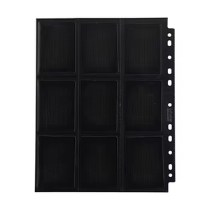 Pochettes d'album noires à 6 anneaux Pages à 9 poches avec fermeture à clip Matériau PP en plastique imprimable - Product Image 2
