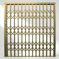 Puerta Corredera de Acero Inoxidable, Segura y Antirrobo, Puerta de Rejilla de Seguridad de Empuje y Tracción para el Hogar y la Tienda