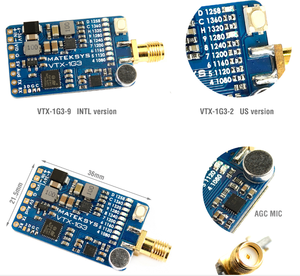 Sistema Matek Mateksys VRX-1G3-V2 VTX-1G3 1.3GHz Video 2CH 9CH Banda Ancha para Drones RC de Largo Alcance con Gafas - Product Image 1
