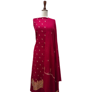 Machine Embroidery Unstitched <b>Suit</b> <b>Women</b> Custom Embroidered Fabric <b>3</b> <b>Piece</b> Traditional Wedding Party Wear OEM ODM Bulk Supplier - Product Image 1