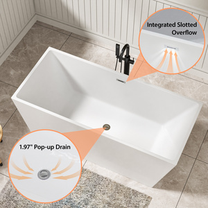 67 pollici centro di drenaggio Freestanding <span class=keywords><strong>vasca</strong></span> <span class=keywords><strong>da</strong></span> <span class=keywords><strong>bagno</strong></span> sanitari doccia acrilico supporto <span class=keywords><strong>vasca</strong></span> <span class=keywords><strong>da</strong></span> <span class=keywords><strong>bagno</strong></span> con bordo sottile - Product Image 4