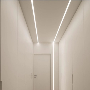 45 °   Profilé en aluminium LED incliné pour éclairage de meuble, éclairage de vitrine, 20x11mm avec couvercle en PC - Product Image 5