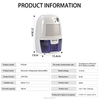 Mini climatiseur portable ETD250 500ml, déshumidificateur domestique