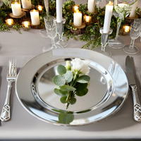 Nouvelle assiette plate peu profonde jetable en acier inoxydable, finition polie, pour la préparation des plats en cuisine, usage domestique et restaurant