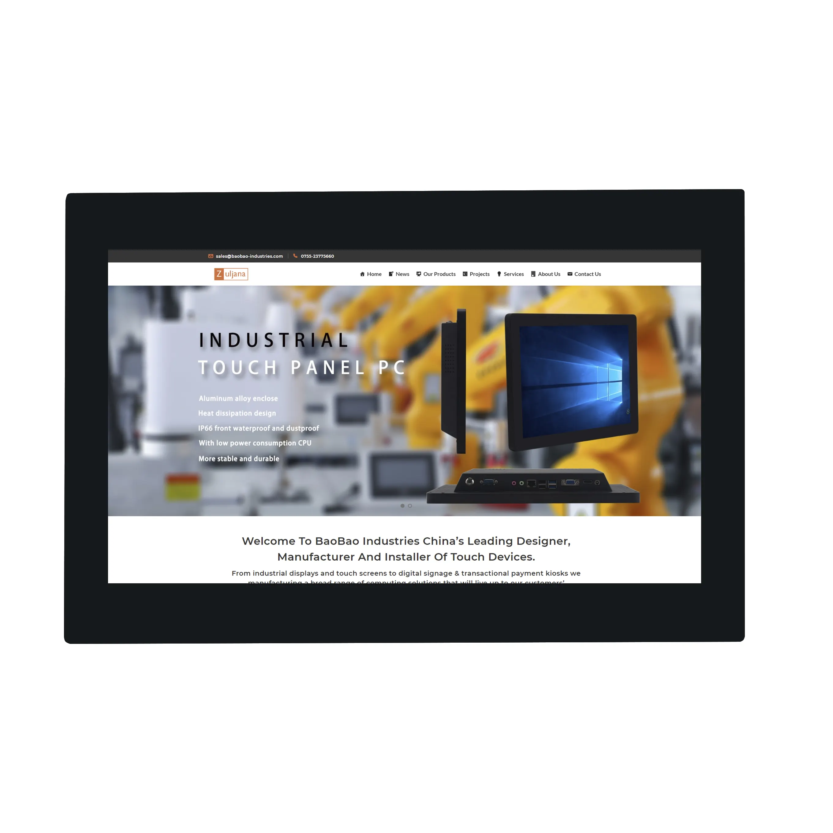 15.6 Inch Front Panel Display Integration And Bonding Technologies Touch Display Monitor