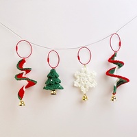 Vente chaude Tissu De Noël Tissage Décorations Arbres De Noël Carillons Éoliens Flocon De Neige Suspendus Décoratif En Peluche Porte-clés Jouets