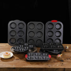 ถาดมัฟฟิน6ถ้วยเหล็กคาร์บอนแม่พิม<span class=keywords><strong>พ</strong></span>์อบแบบไม่ติดเครื่องล้างจาน<span class=keywords><strong>ไมโครเวฟ</strong></span>ปลอดภัยสำหรับบ้านร้านอาหาร - Product Image 3