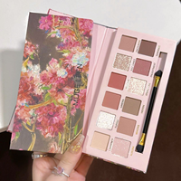 Palette de fards à paupières 12 teintes Begonia Oil Painting, rose brun mat, scintillant, paillettes fines, faible saturation, palette de maquillage terreux rose