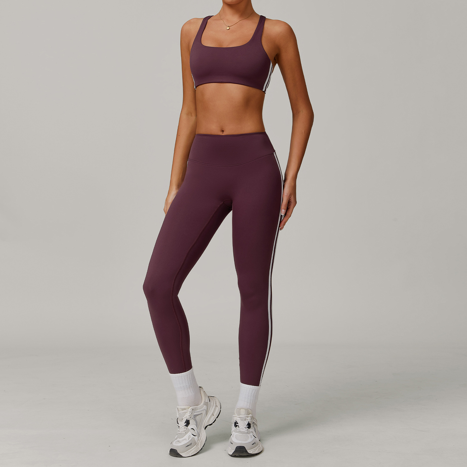 Set leggings rosso vino