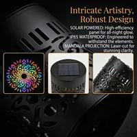 Applique murale extérieure LED à motif Mandala solaire, changeant de couleur, en métal ajouré, pour jardin, patio, cour et décoration de fêtes