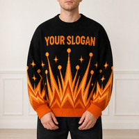 Pull en tricot décontracté pour homme avec logo personnalisé, motif tricoté, manches longues, col rond, pull en tricot pour homme