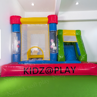 Château gonflable commercial d'intérieur blanc avec toboggans et piscine à balles pour fêtes d'enfants, château gonflable d'extérieur