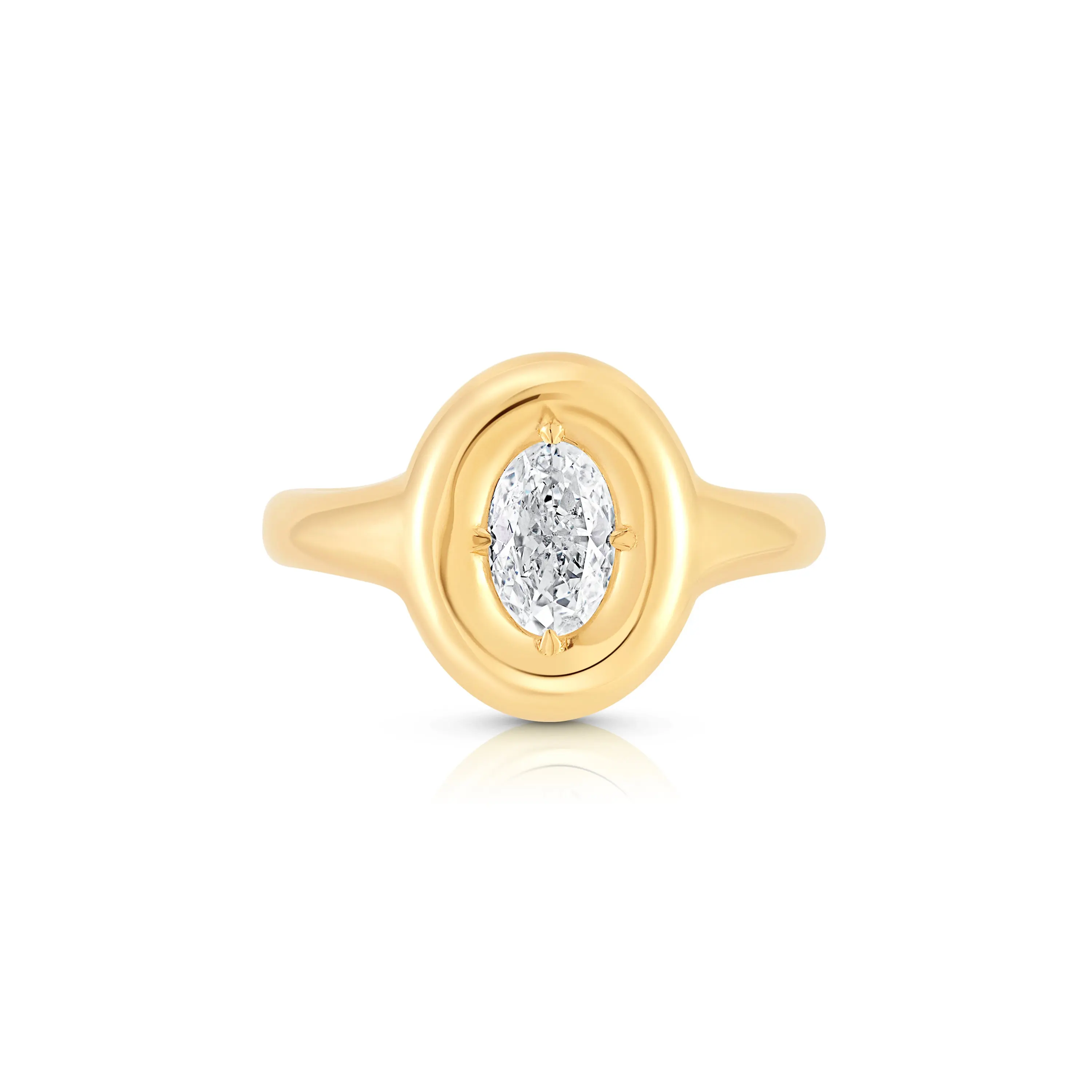 Nuovo 14K oro taglio ovale diamanti eternità anelli per le donne gioielli raffinati