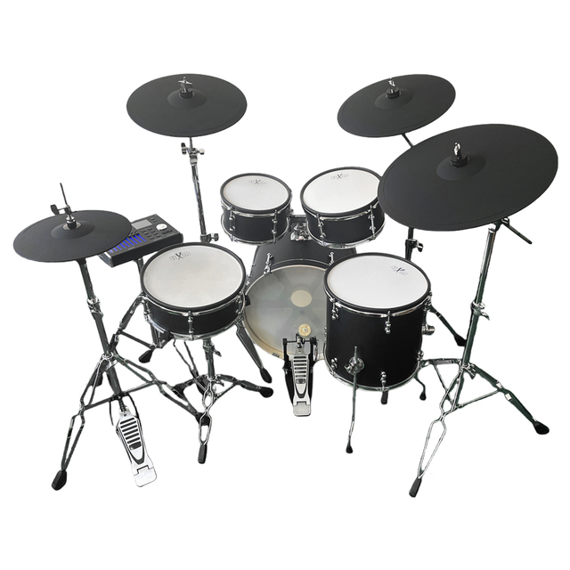 HXM XD-2000-KM Matt Black 9-Piece 820-Voice Double Layer Professional Electric Drum Set with Acoustic Feeling and for