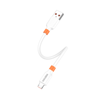 KAKU Nouveauté Câble Micro de Charge Rapide 5A 0,25m Câble de Données en Silicone Vente en Gros Directe d'Usine Blanc