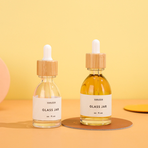 Chai tinh dầu thủy tinh trong suốt Vanjoin Custom 30ml 50ml 100ml, có thể tái sử dụng, kèm nắp nhỏ giọt bằng tre - Product Image 5