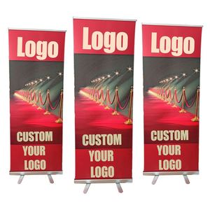 Exhibition Event Wide Base Aluminum Pull up Heavy Duty Display PVC 80x200cm Banner Foldable <b>Roll</b> up Stand for Promotion - Product Image 1