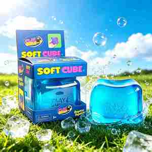 Custom LOGO Transparent Rubber Squishy Cube Jelly Stress <b>Ball</b> Relief Toy Soft TPR <b>Squeeze</b> Sensory Fidget Toy for Kids Adults - Product Image 1