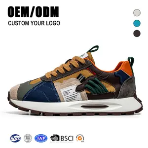 Hot Selling Products 2024 Wholesale Men Fashion Platform Shoes Custom Logo Lace Up Mesh Chunky Sneakers For Men