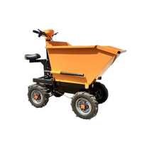 Chariot électrique à quatre roues personnalisable pour le transport de marchandises, idéal pour les chantiers de construction, les travaux agricoles et le transport de sable, avec moteur garanti 1 an.