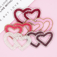 Nouvel amour estampage Figure couleur perle Double coeur strass pâte bricolage sacs chaussures et chapeaux accessoires décoratifs