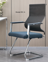 Chaise de bureau exécutive à dossier moyen en maille, économique, avec accoudoirs - Conception ergonomique pour le bureau à domicile et la salle de sport