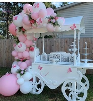 Chariot à bonbons mobile blanc de style moderne JINDA, nouvelle conception, pour fête d'anniversaire, avec roues détachables et réutilisables, plateforme de présentation de desserts