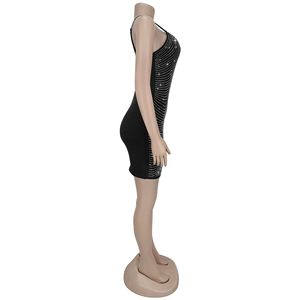 Mini abito Casual da donna aderente con strass pantaloncini con bretelle naturali ODM per feste di compleanno - Product Image 5
