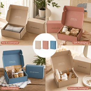 Recyclable Eco-Friendly Corrugated Mailer <b>Boxes</b> with Customizable Shapes Magnetic Closure & Gift & Craft Packaging - Product Image 5