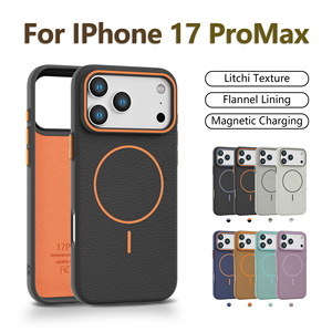 Funda con Textura de Lichi para Teléfono con Botones Individuales y Forro de Terciopelo, Funda Magnética de TPU Suave de Lujo para <span class=keywords><strong>iPhone</strong></span> - Product Image 6