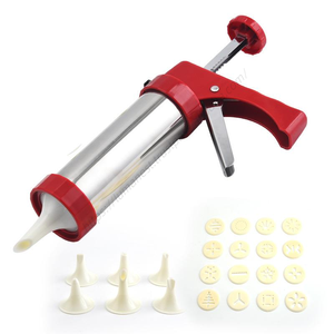 En gros DD1020 Ensemble d'outils décoratifs pour biscuits classiques, comprenant un pistolet de pressage, des disques pochoirs et des emporte-pièces en acier inoxydable pour la pâtisserie - Product Image 1