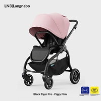 Poussette bébé Tiger Pro en alliage aluminium-magnésium, haute position, légère, quatre roues, amortissement indépendant, pliable