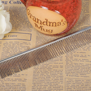Peine para mascotas cromado de 19 cm de largo para el cuidado del perro, desenredar y eliminar el pelo - Product Image 3